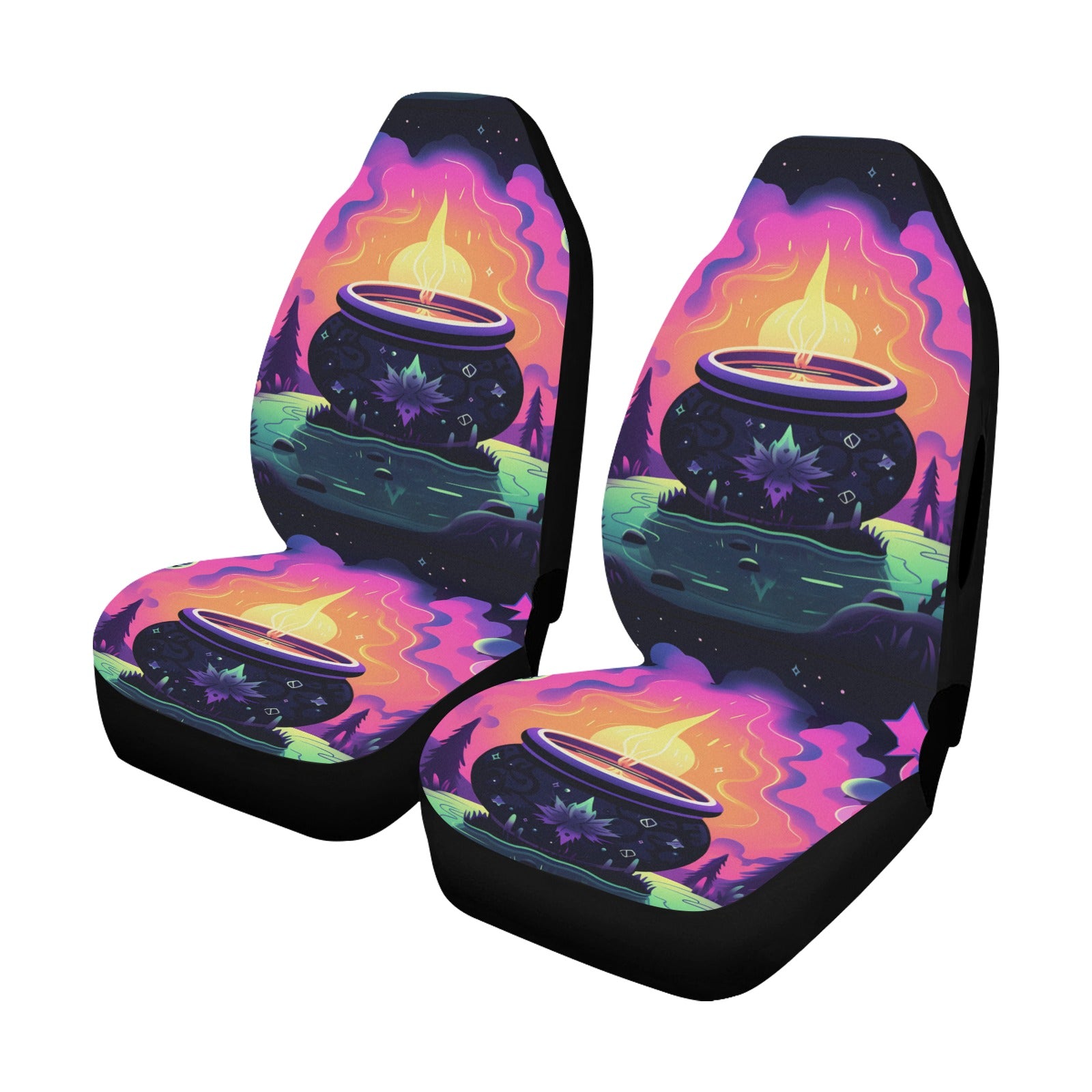 Cauldron Witch Halloween Car Seat Cover-MoonChildWorld