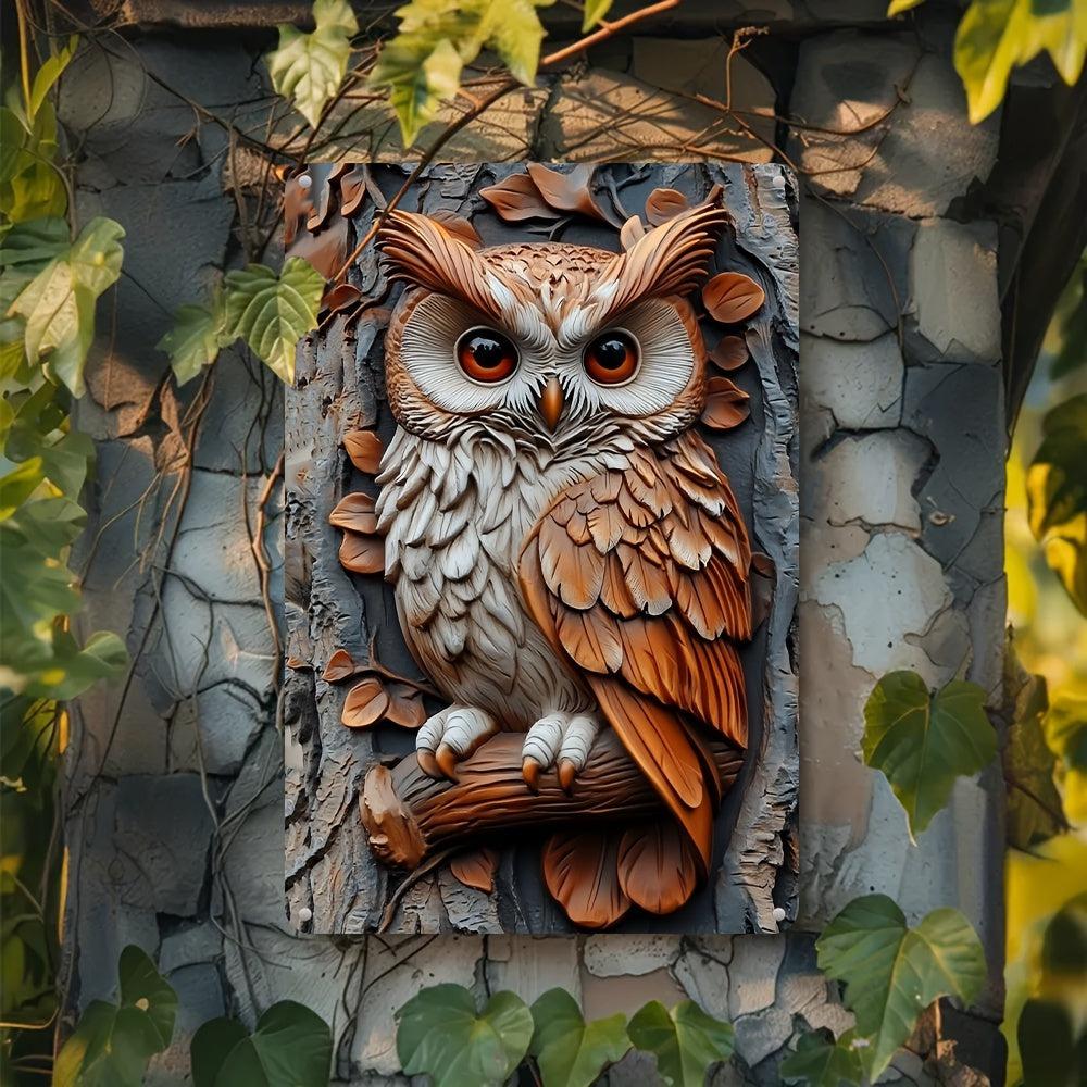 Owl Metal Sign Spirit Animal Wall Sign Mystic Owl Home Decor-MoonChildWorld