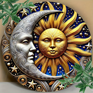 Sun and Moon Metal Sign Celestial Home Decor-MoonChildWorld