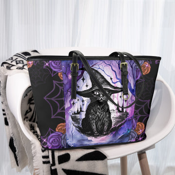 Gothic black cat Halloween Tote Bag-MoonChildWorld