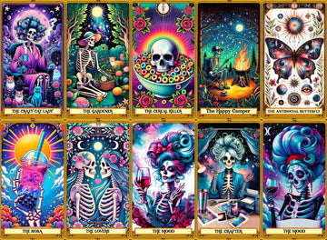 42 Sarcastic Skeleton Tarot Cards Digital File-MoonChildWorld