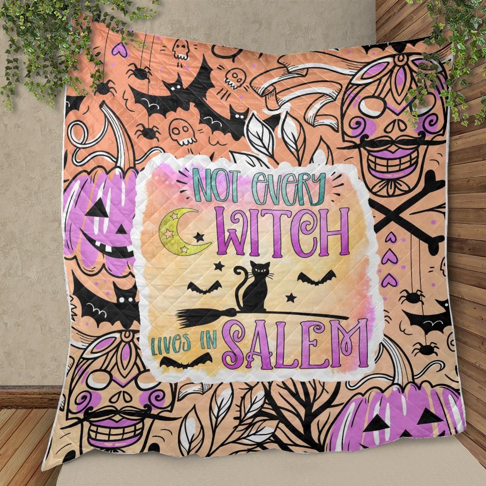 Black cat Halloween Witch Quilt blanket-MoonChildWorld