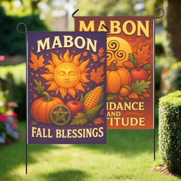 Wiccan Mabon Sabbat Garden Flag and House Flag for Pagan Home Decor