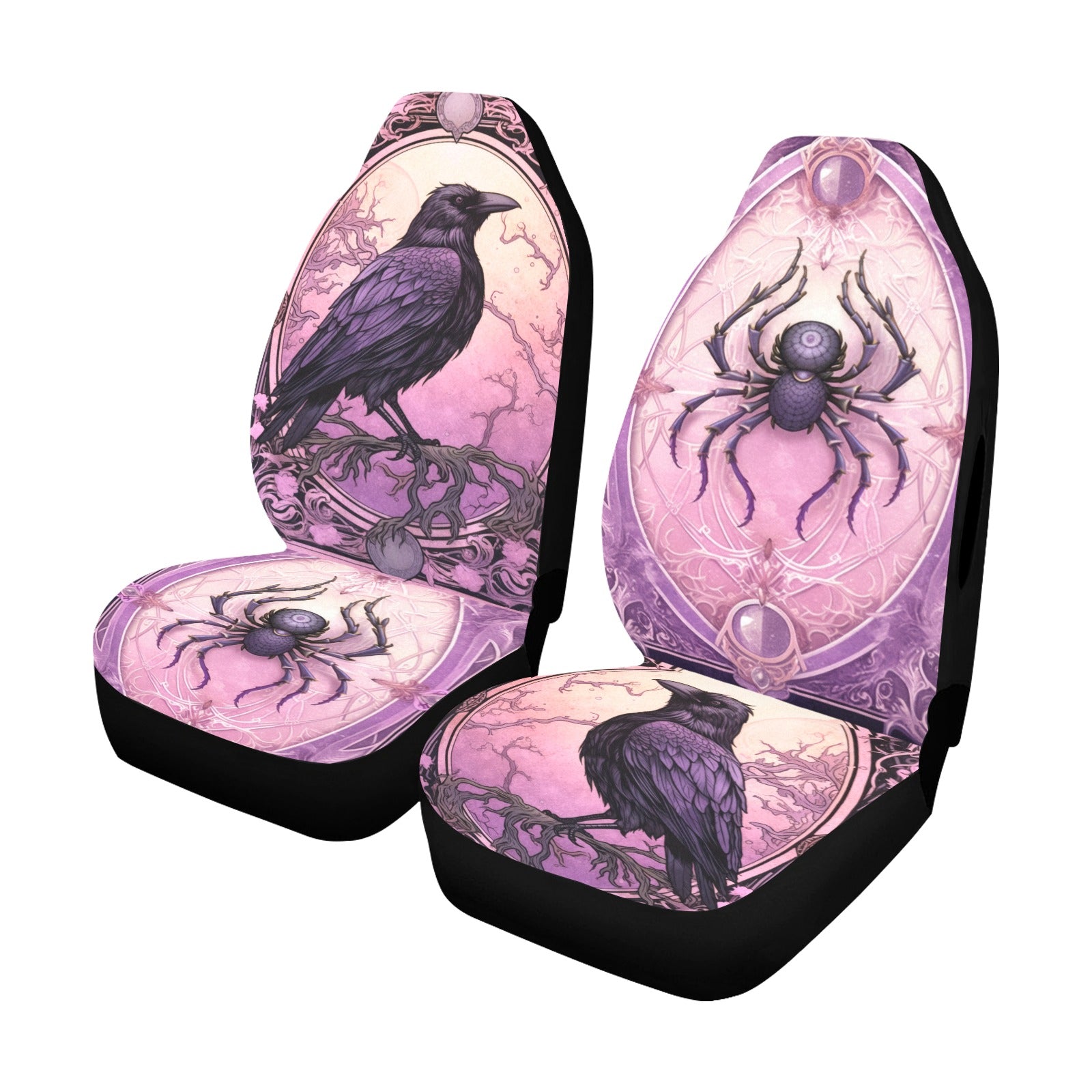 Gothic Raven and Spider Halloween Car Seat Covers-MoonChildWorld