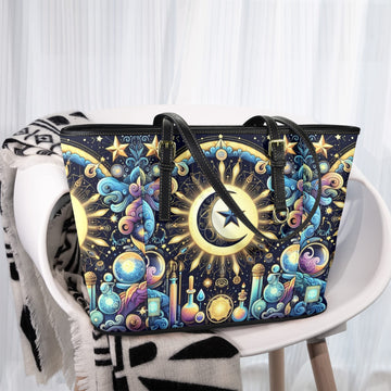 Celestial Crescent Moon Tote Bag-MoonChildWorld