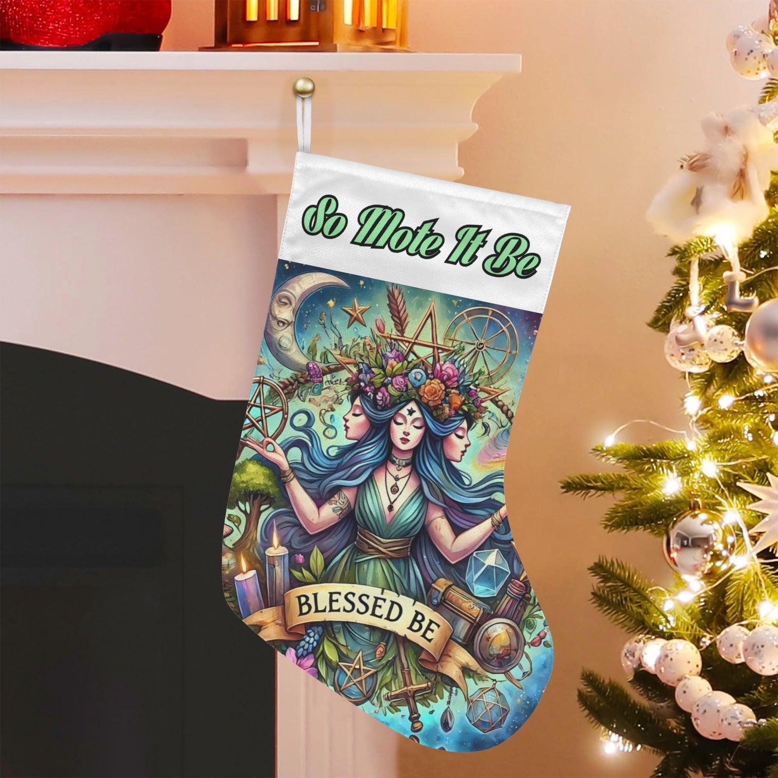 Pagan Hecate Triple Goddess Wicca Christmas Stocking for Yule Decorations-MoonChildWorld