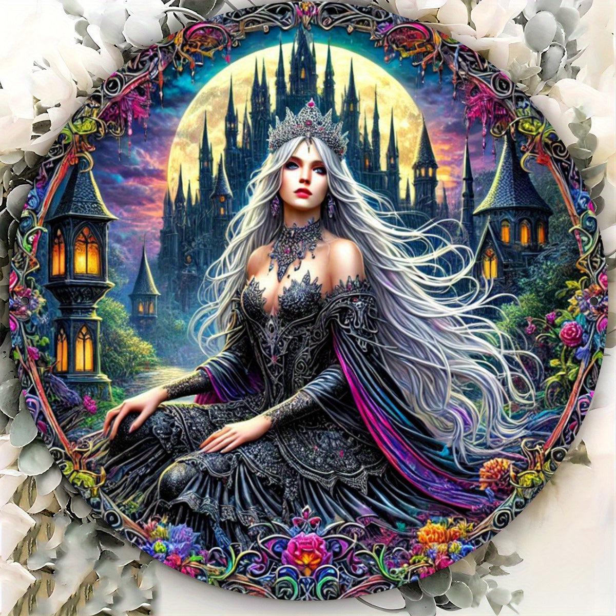 Enchanting Witch Christmas Wall Decor Wiccan Metal Sign for Pagan Yule Home Decorations-MoonChildWorld