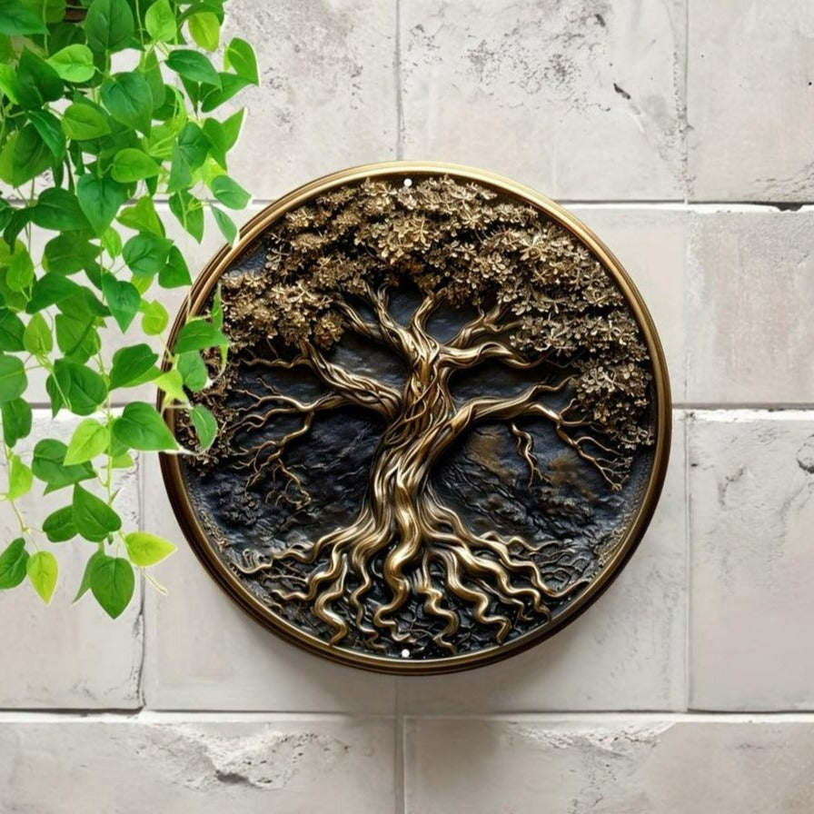 Tree of life Pagan Metal Sign Spiritual Decor-MoonChildWorld