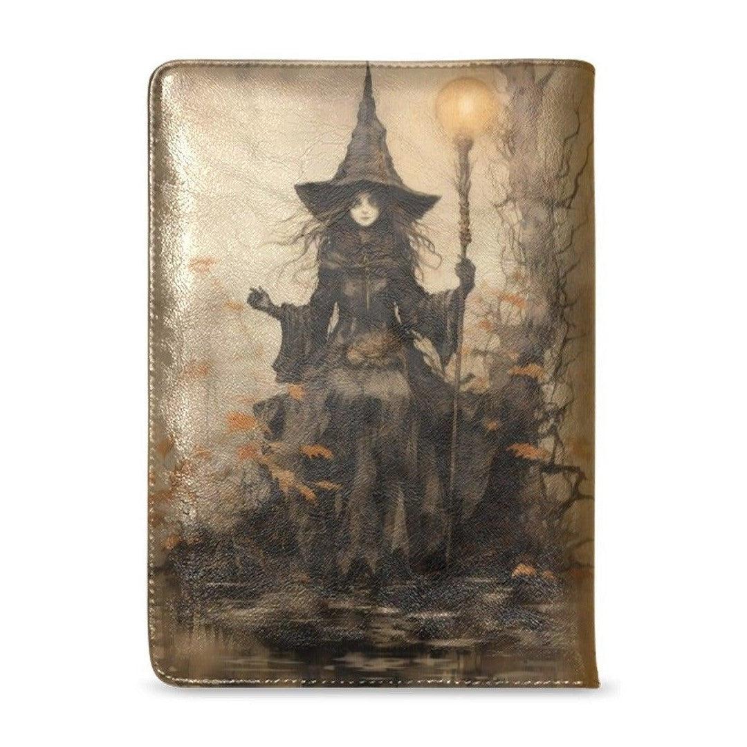Vintage dark witch Leather Notebook A5-MoonChildWorld