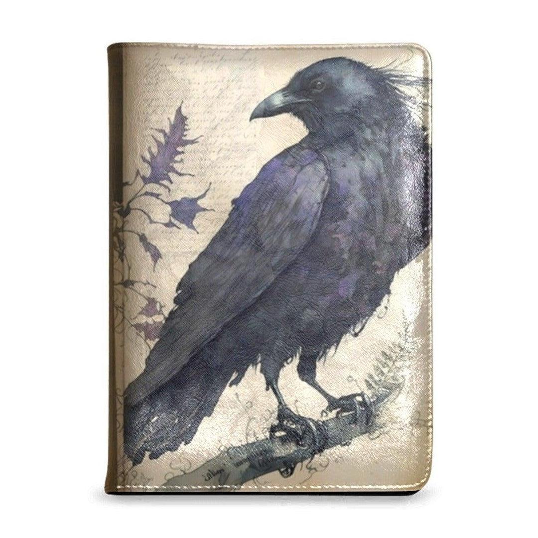 Witchy black raven Vintage Leather Notebook A5-MoonChildWorld