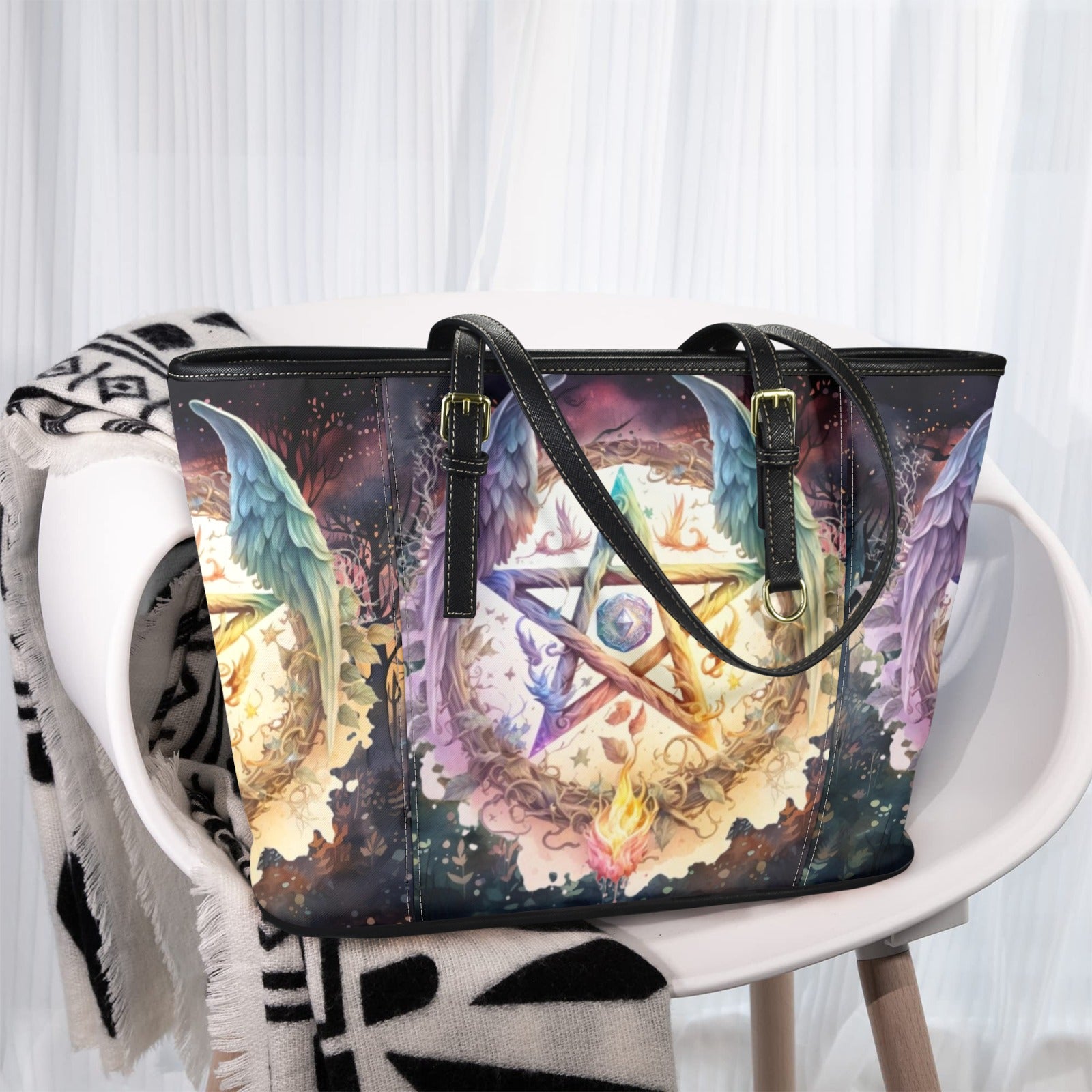 Magic Pentagram Pagan Tote Bag-MoonChildWorld