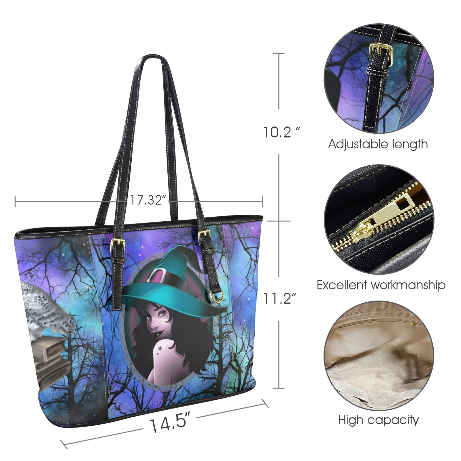 Dark Witch Tote Bag-MoonChildWorld