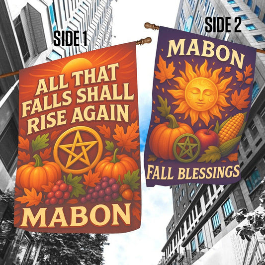 Wiccan Sabbat Garden Flag and House Flag for Pagan Mabon Home Decor