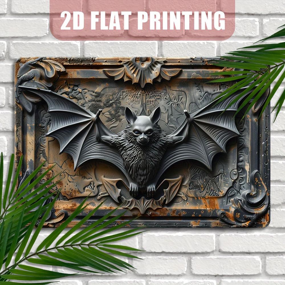 Gothic Bat Metal Sign Vintage Bat Wall Decor Witchy Halloween Wall Decor-MoonChildWorld