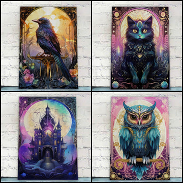 Gothic Halloween Wood Print Witchy Tarot Card Art-MoonChildWorld