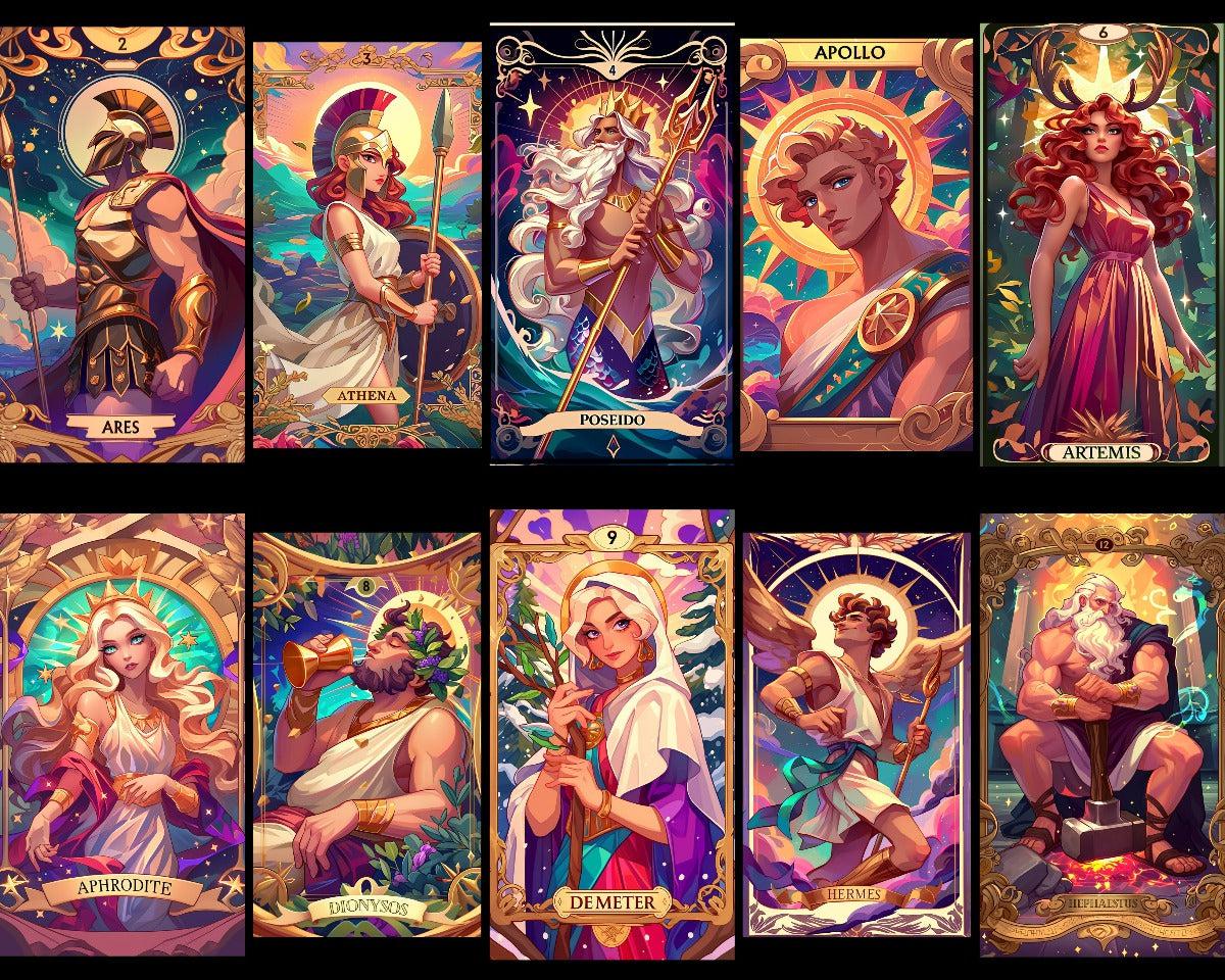 33 Greek Mythology Tarot Cards Digital File-MoonChildWorld