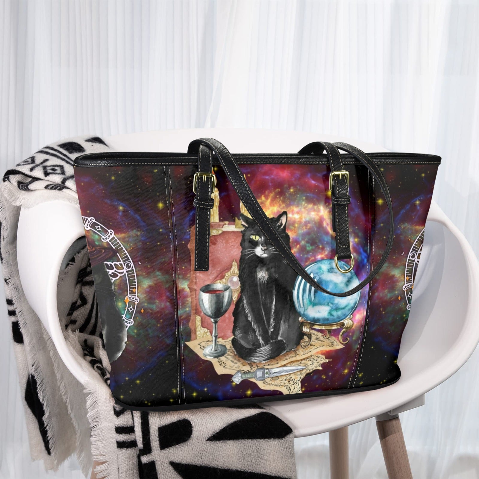 Gothic black cat Halloween Tote Bag-MoonChildWorld