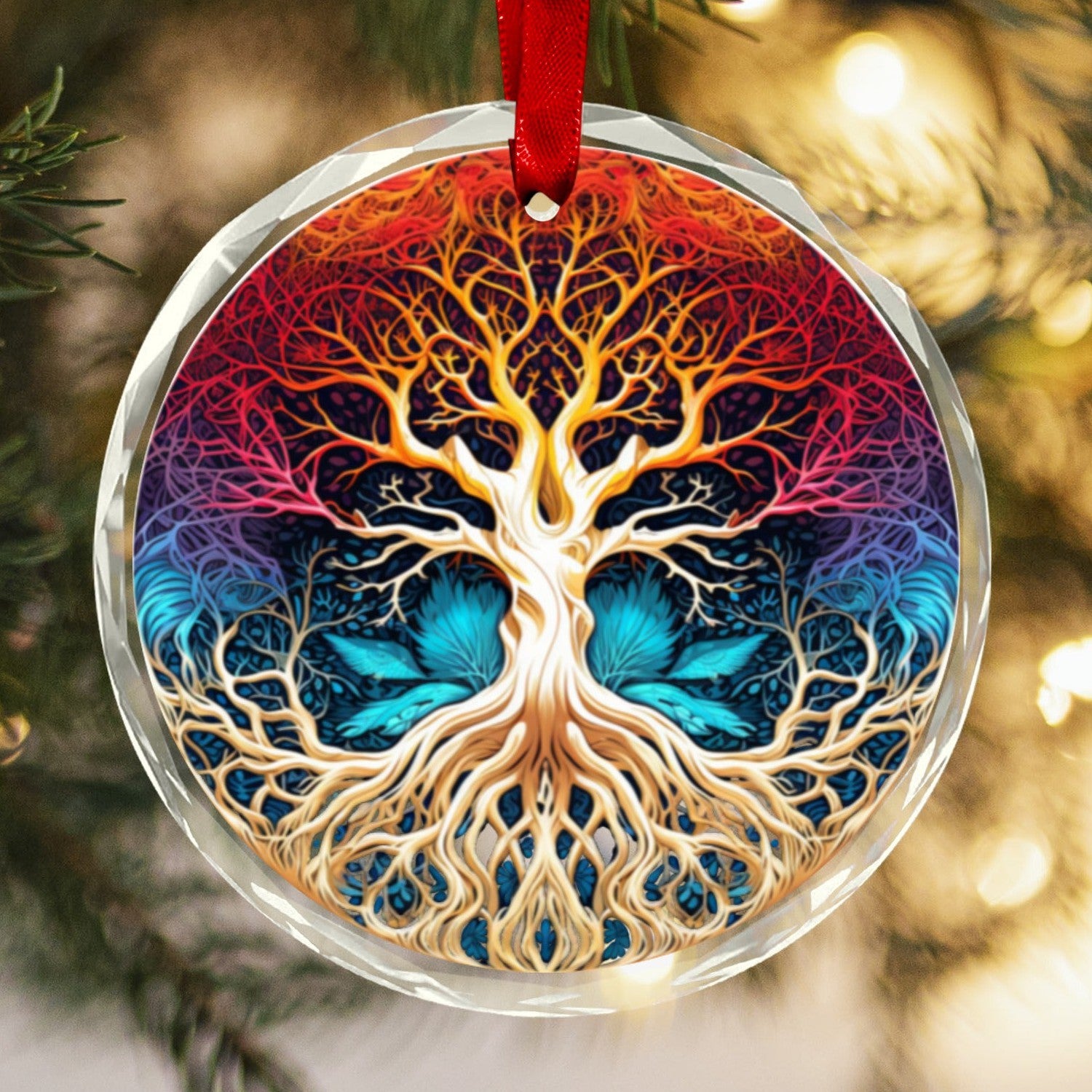 Tree of life Glass Christmas Ornament-MoonChildWorld