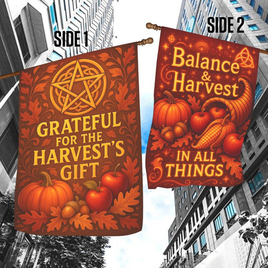 Wiccan Sabbat Garden Flag and House Flag for Pagan Lammas Harvest Festival Decor