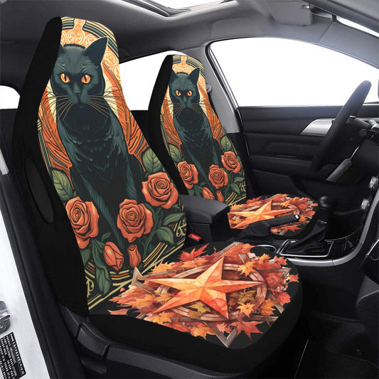 Occult Black Cat Witchy Car Seat Covers