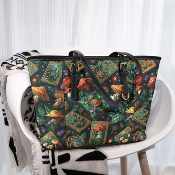 Mushroom Tarot Cards Witchy Tote Bag-MoonChildWorld