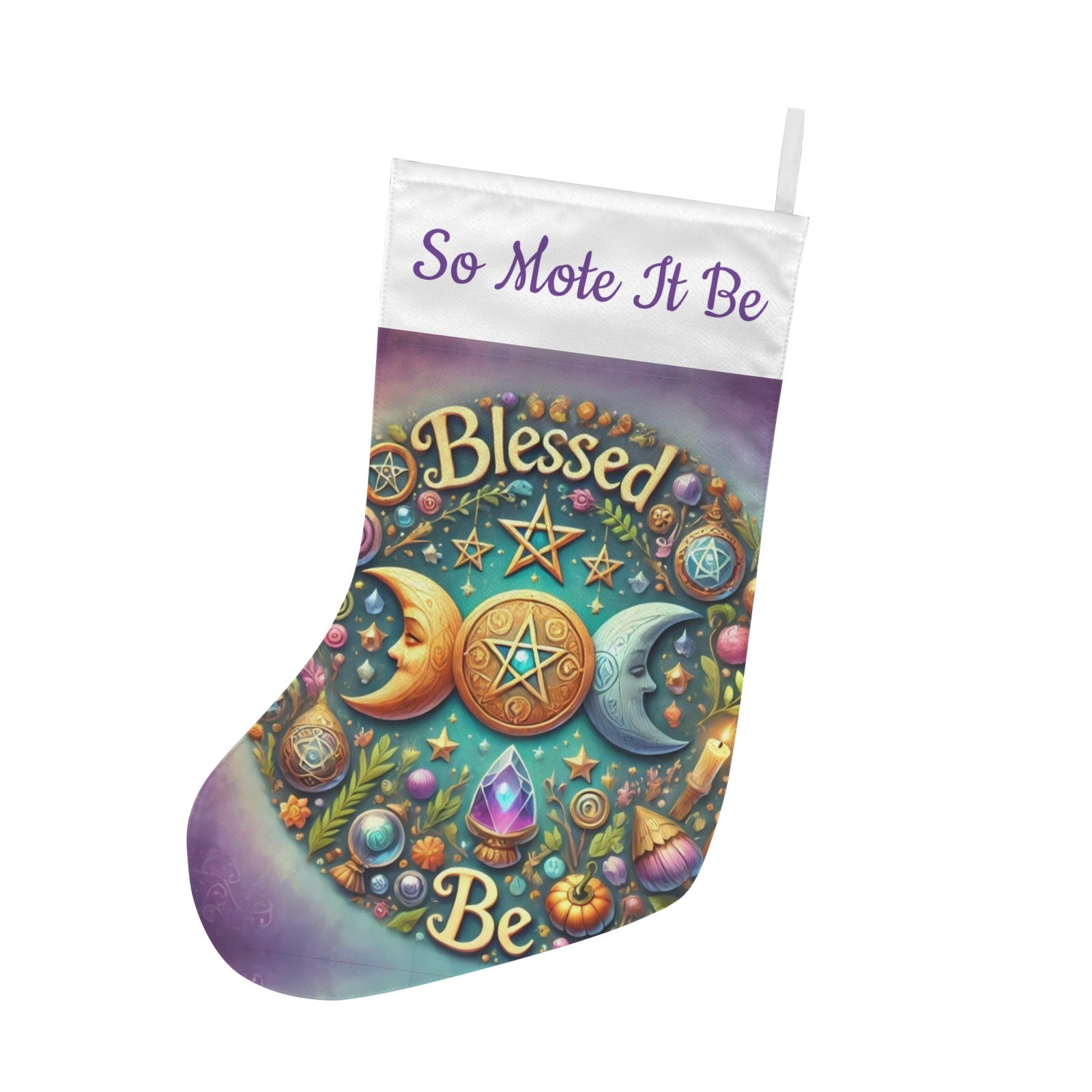 Witchcraft Triple Moon Wicca Christmas Stocking for Yule Decorations-MoonChildWorld