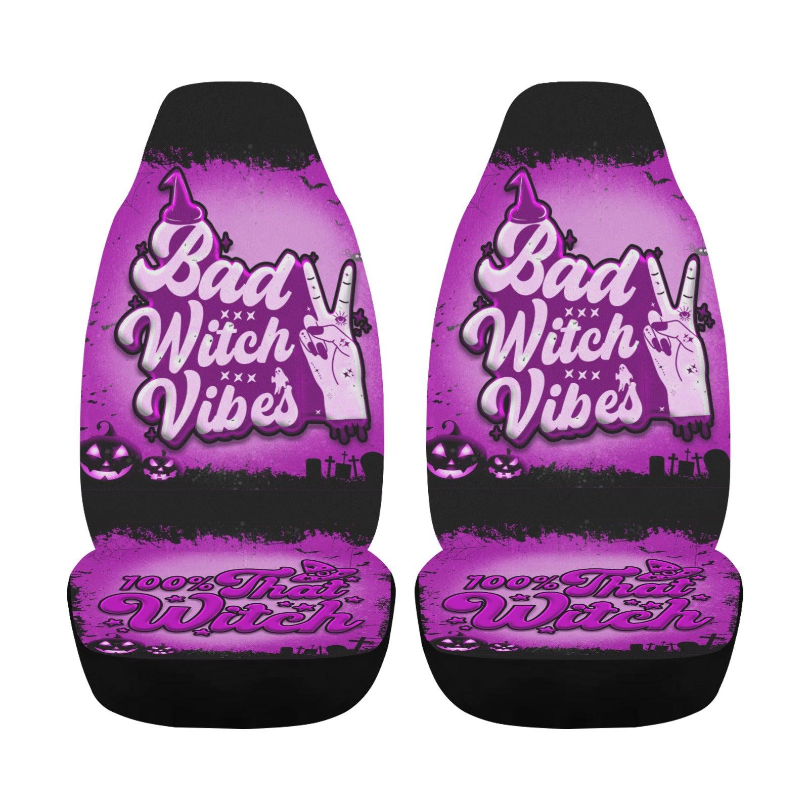 Bad Witch Vibes Halloween Car Seat Cover-MoonChildWorld