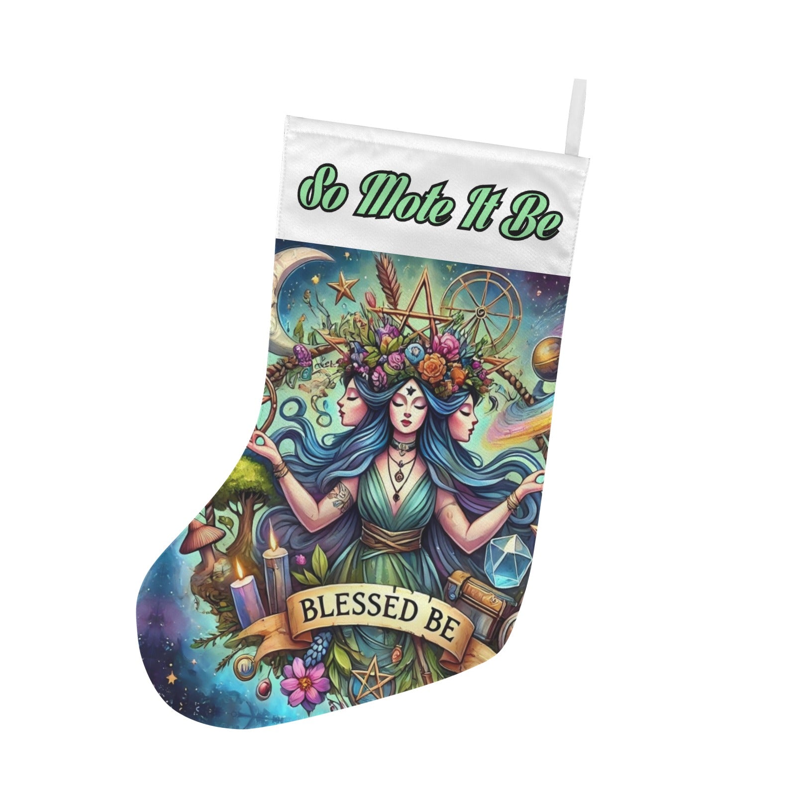 Pagan Hecate Triple Goddess Wicca Christmas Stocking for Yule Decorations-MoonChildWorld