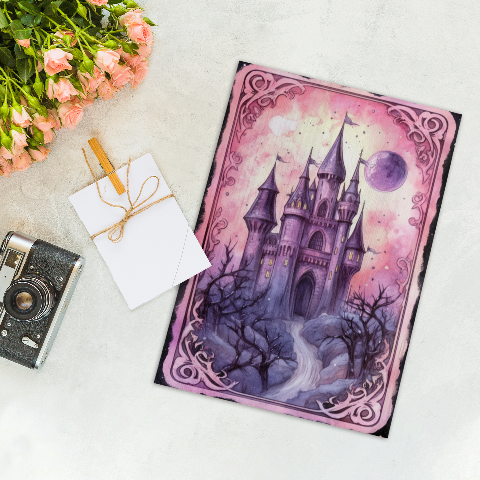 Gothic Halloween Tarot Witchy Wood Print-MoonChildWorld