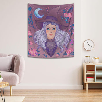 Mystic Witch Tapestry Magic Wall Hanging