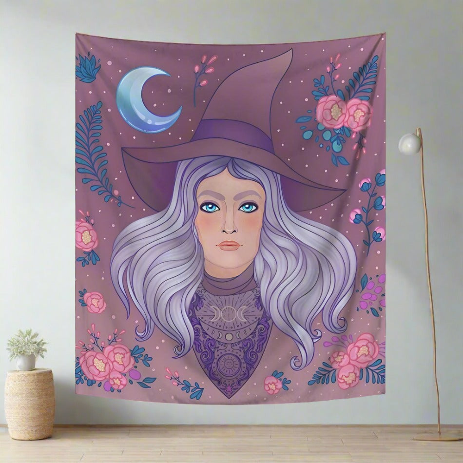 Mystic Witch Tapestry Magic Wall Hanging-MoonChildWorld