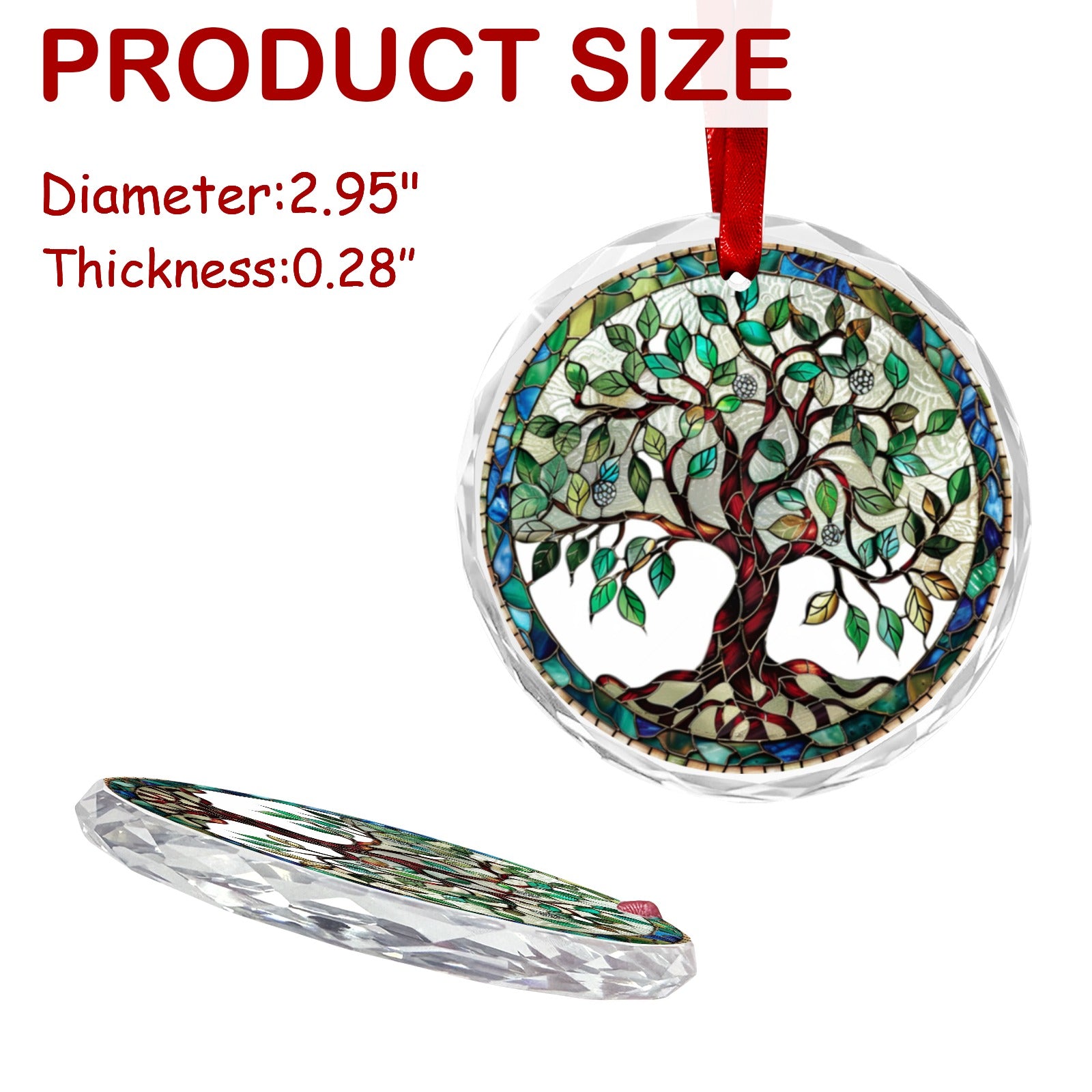 Tree of life Glass Christmas Ornament-MoonChildWorld