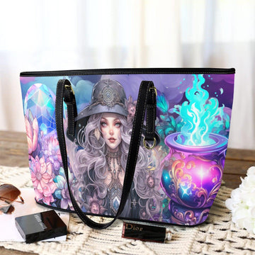 Cauldron Witch Tote Bag-MoonChildWorld