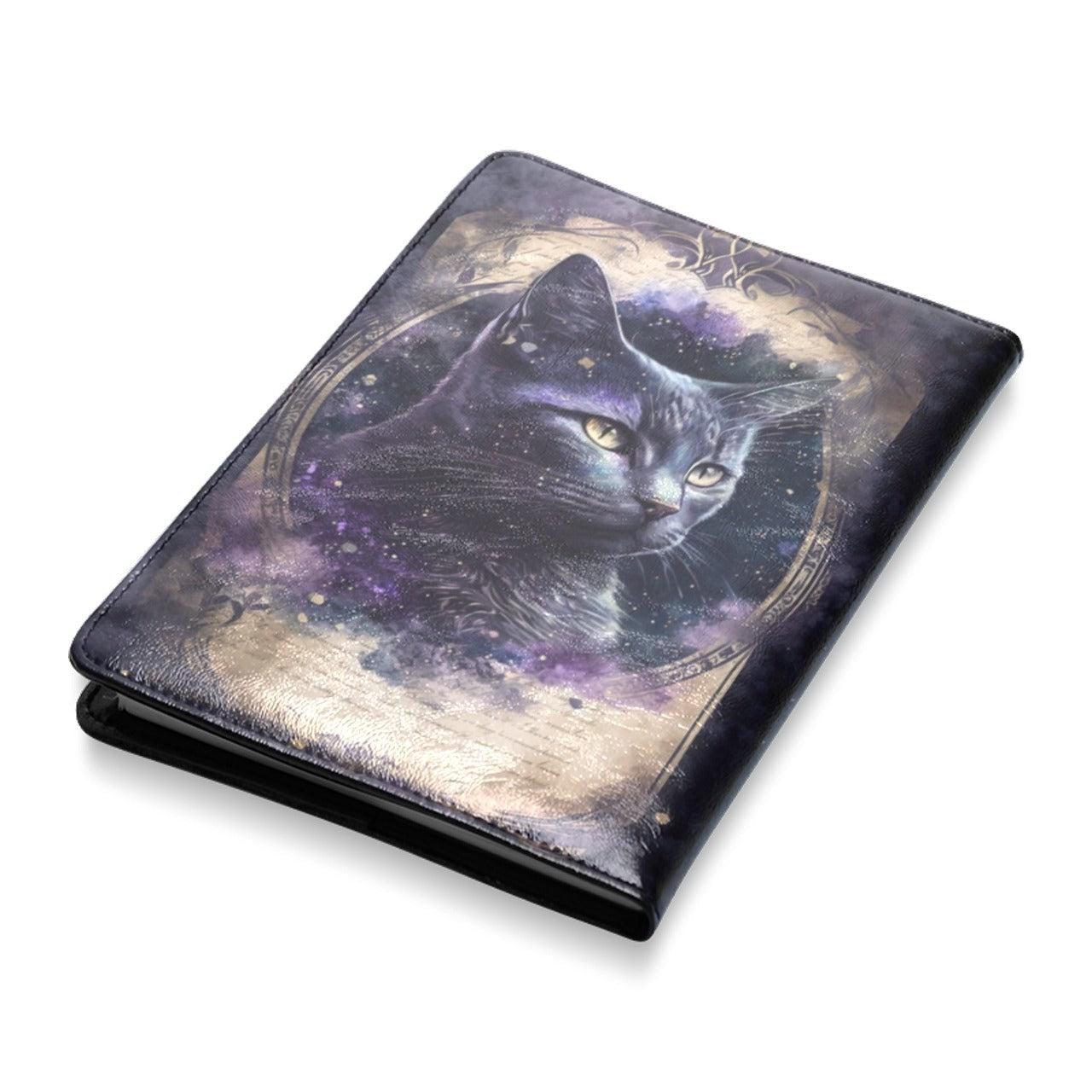 Magic black cat Leather Notebook A5-MoonChildWorld