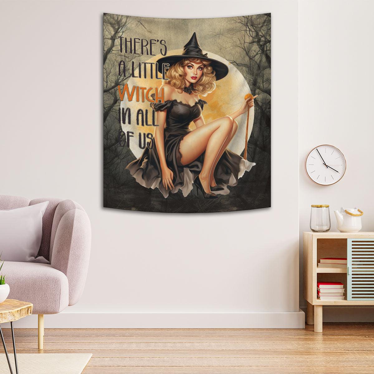 Halloween Classic Witch Tapestry Gothic Wall Hanging-MoonChildWorld