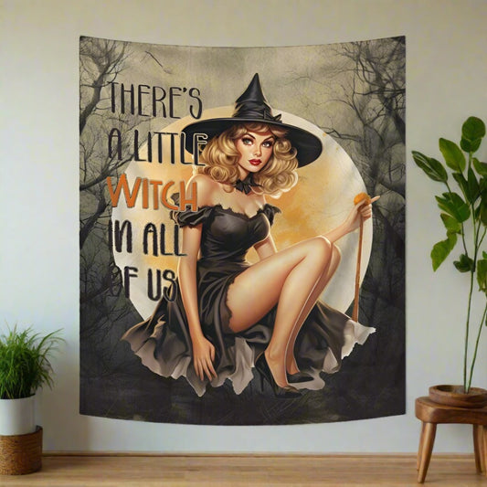 Halloween Classic Witch Tapestry Gothic Wall Hanging