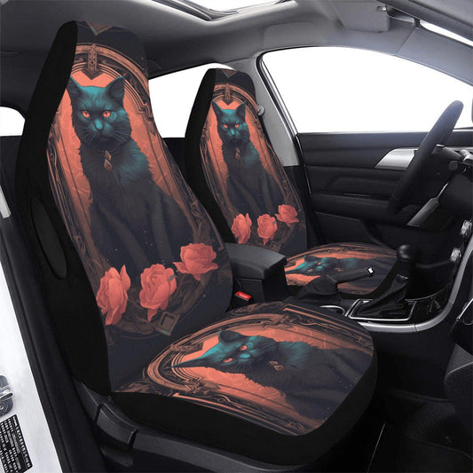 Occult Black Cat Witchy Car Seat Covers