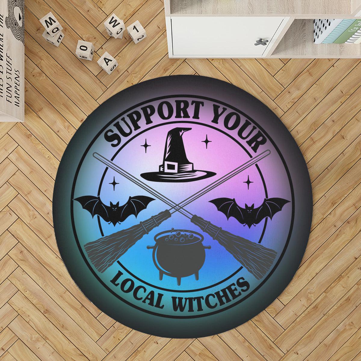 Support your local witches round rug-MoonChildWorld