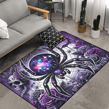 Gothic Spider Area Rug Halloween Spider Carpet-MoonChildWorld