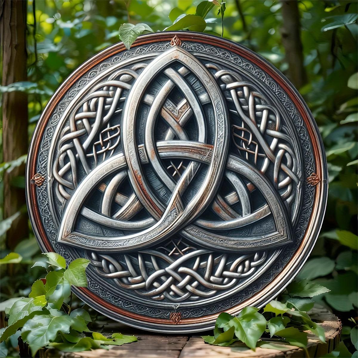 Celtic Trinity Knot Wall Art Triquetra Witchcraft Metal Sign for Pagan Home Decor-MoonChildWorld