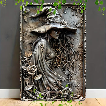 Dark Witch Wall Art Witchy Metal Sign for Halloween Wall Decor-MoonChildWorld