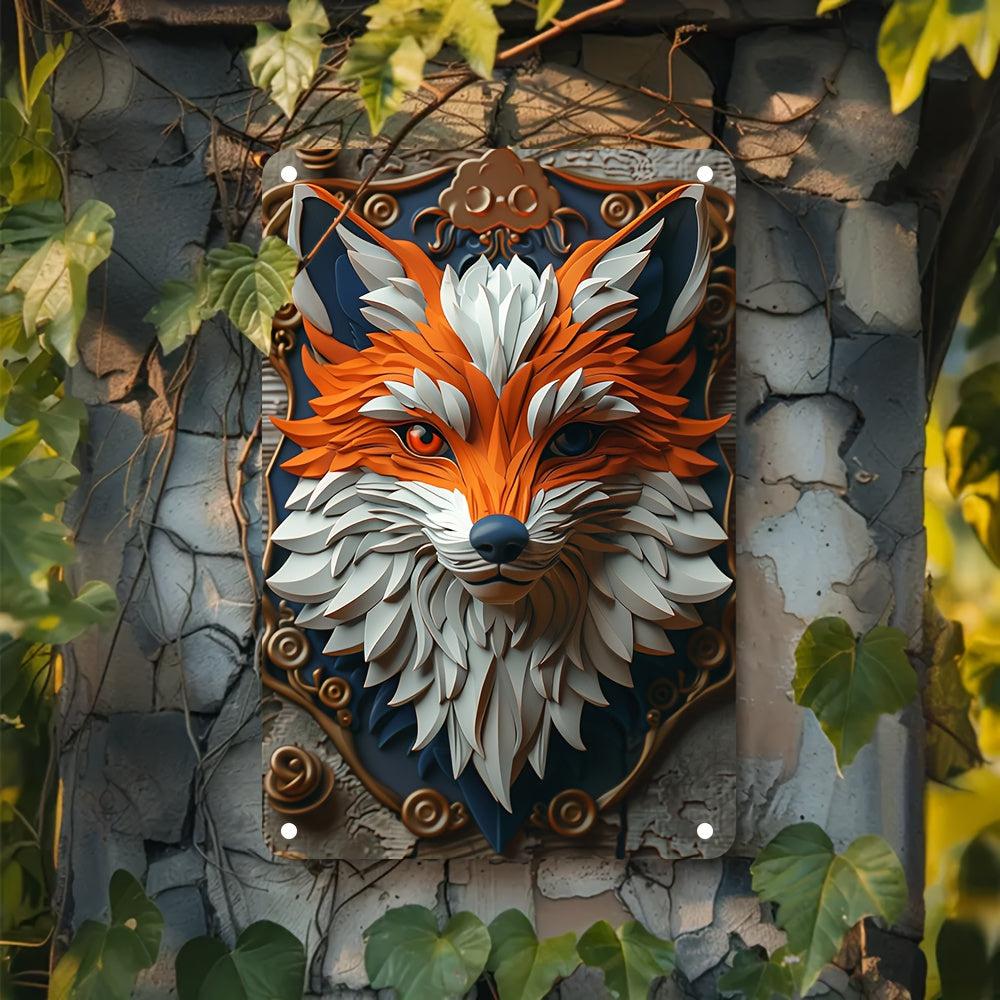 Foxe in Forest Wall Art Mystic Fox Metal Sign for Spirit Animal Home Decor-MoonChildWorld