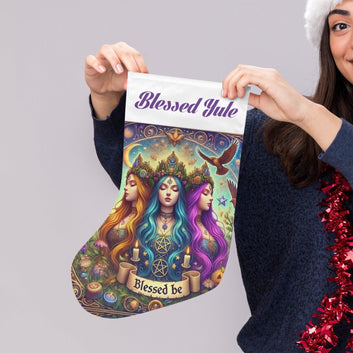 Hecate Goddess Triple Goddess Pagan Christmas Stocking for Yule Decorations