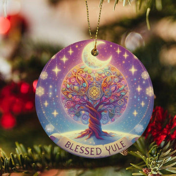 Spirit Tree of Life Ceramic Christmas Ornament for Pagan Yule Decor-MoonChildWorld