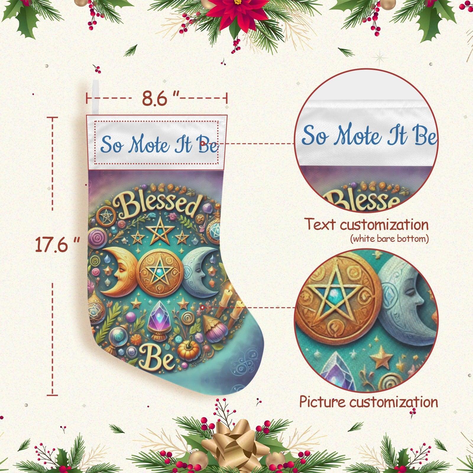 Witchcraft Triple Moon Wicca Christmas Stocking for Yule Decorations-MoonChildWorld