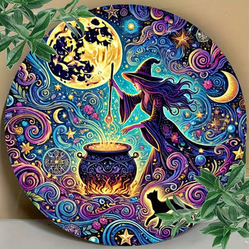 Moon Cosmic Witch Halloween Metal Sign Witchy Home Decor