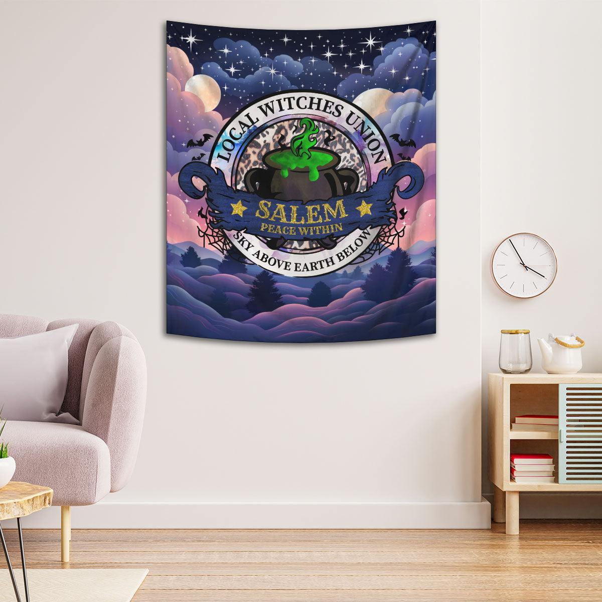 Cauldron Witch Tapestry Halloween Wall Hanging-MoonChildWorld