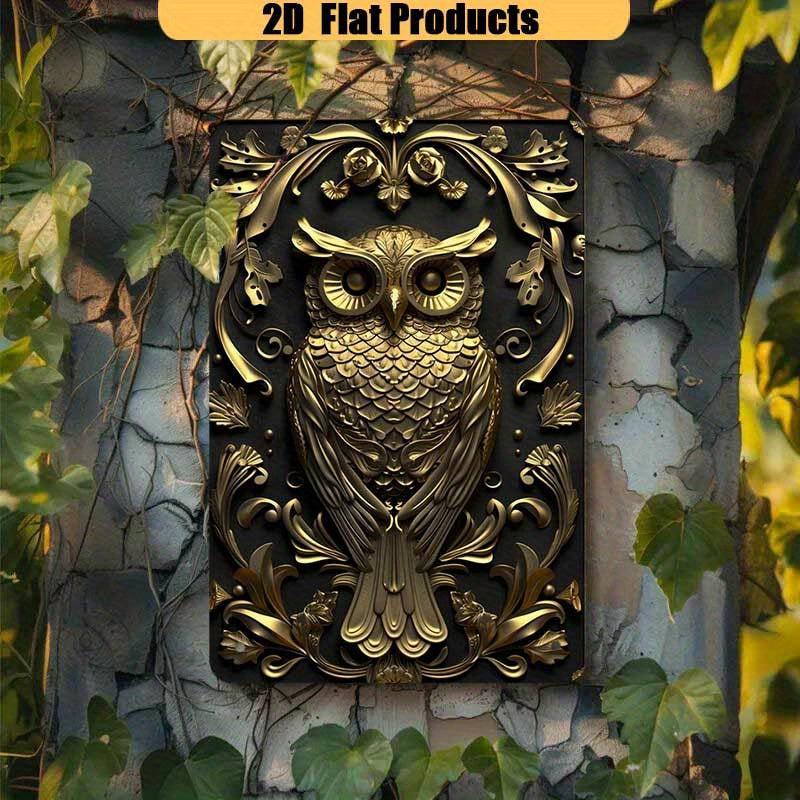 Charming Owl Wall Art Owl Metal Sign Spirit Animal Home Decor-MoonChildWorld