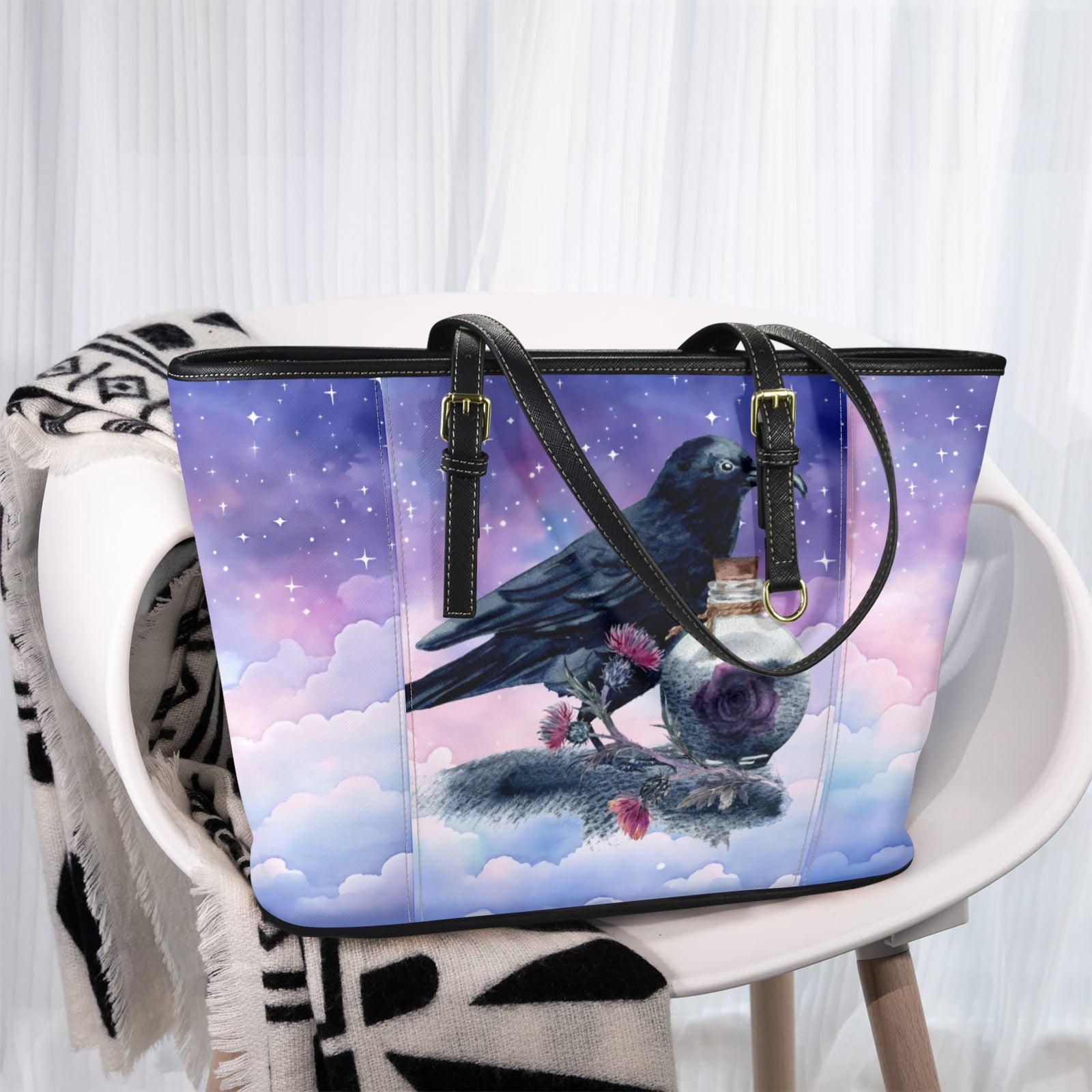 Gothic witchy raven Tote Bag-MoonChildWorld