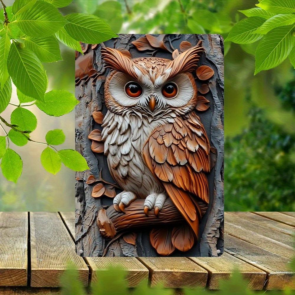 Owl Metal Sign Spirit Animal Wall Sign Mystic Owl Home Decor-MoonChildWorld